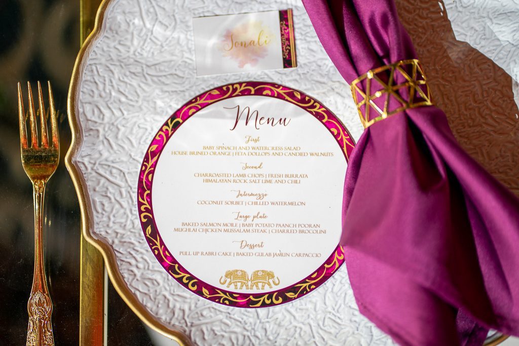 Wedding Event Menu